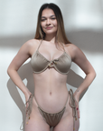 Multiway Gathered Bikini Top - Sandstone